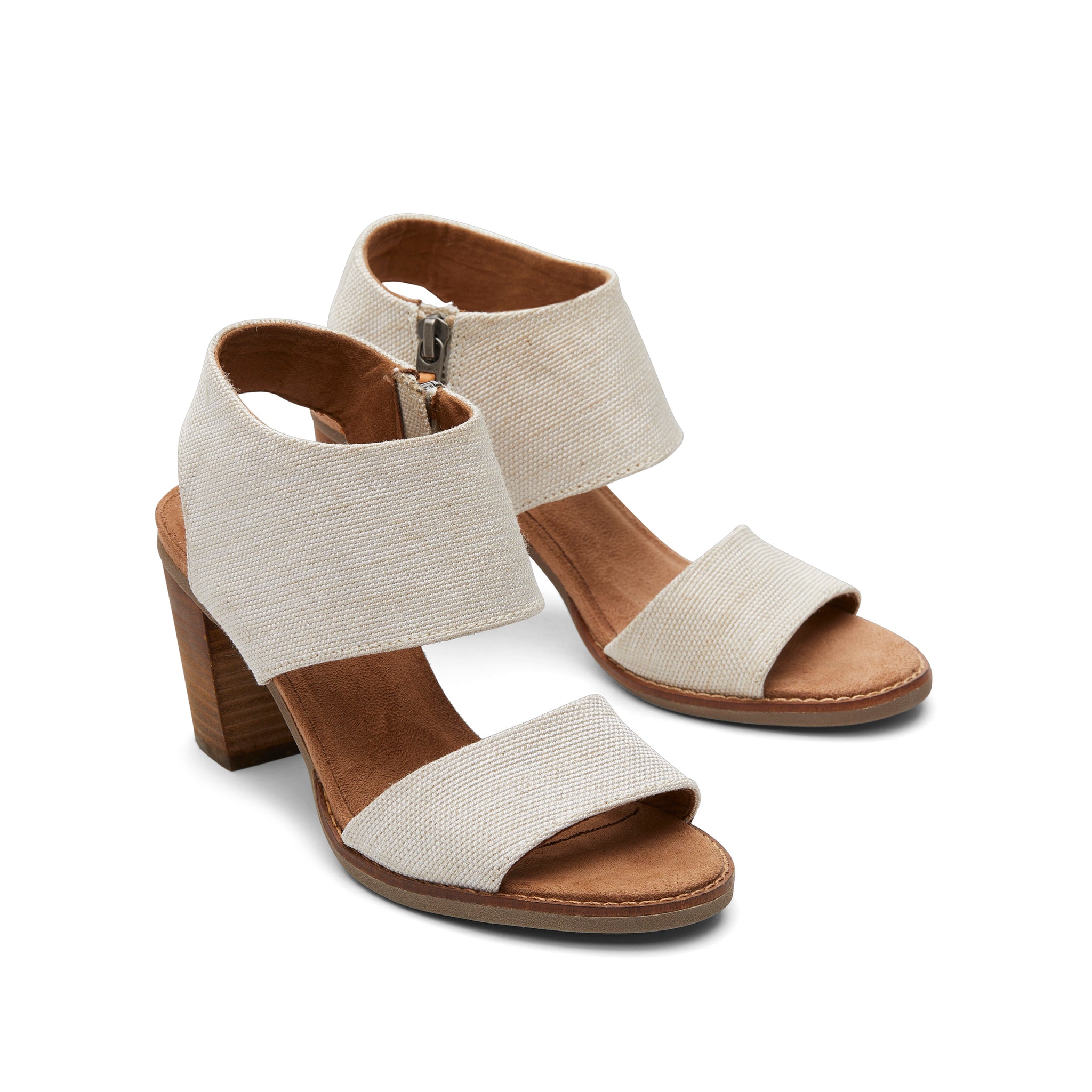 Majorca Cutout Natural Heeled Sandal Front View