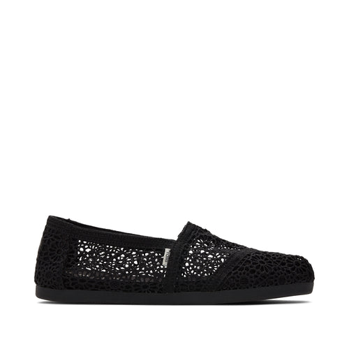 Alpargata Black Moroccan Crochet Side View