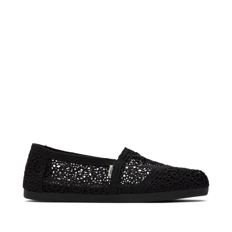 Alpargata Black Moroccan Crochet Side View