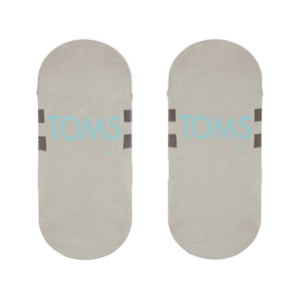 Back Angle Of Classic No Show Socks Grey