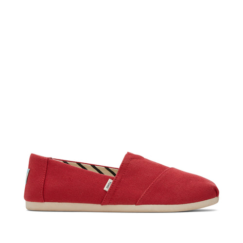 Alpargata Red Recycled Cotton Canvas Side View