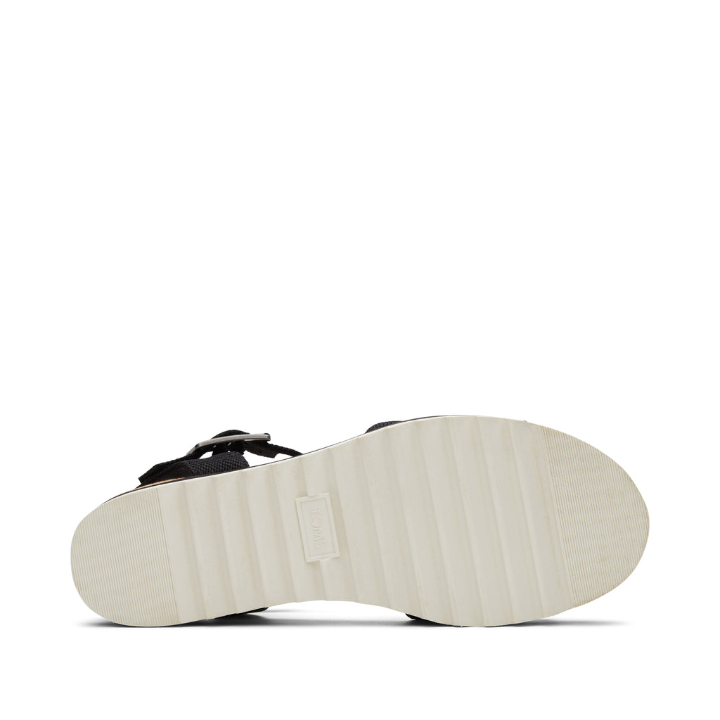 Diana Black Wedge Sandal Bottom Sole View
