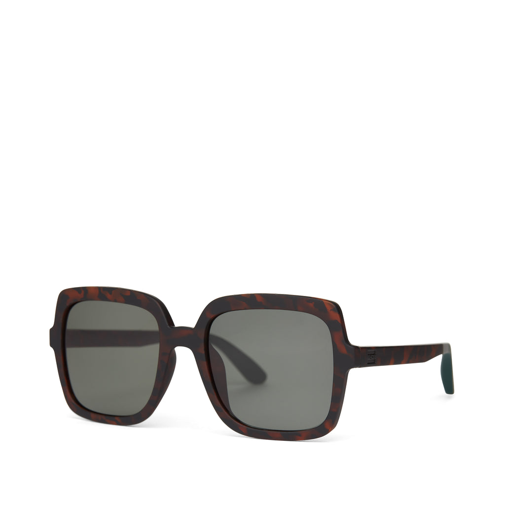 Athena Traveler Sunglasses - Matte Deep Olive Gradient Side Angle View