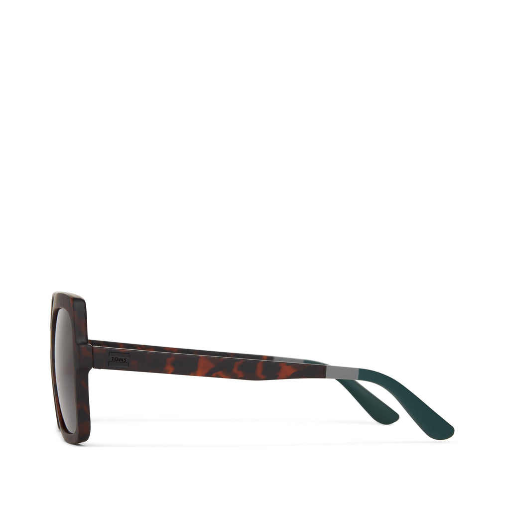 Athena Traveler Sunglasses - Matte Deep Olive Gradient Side View