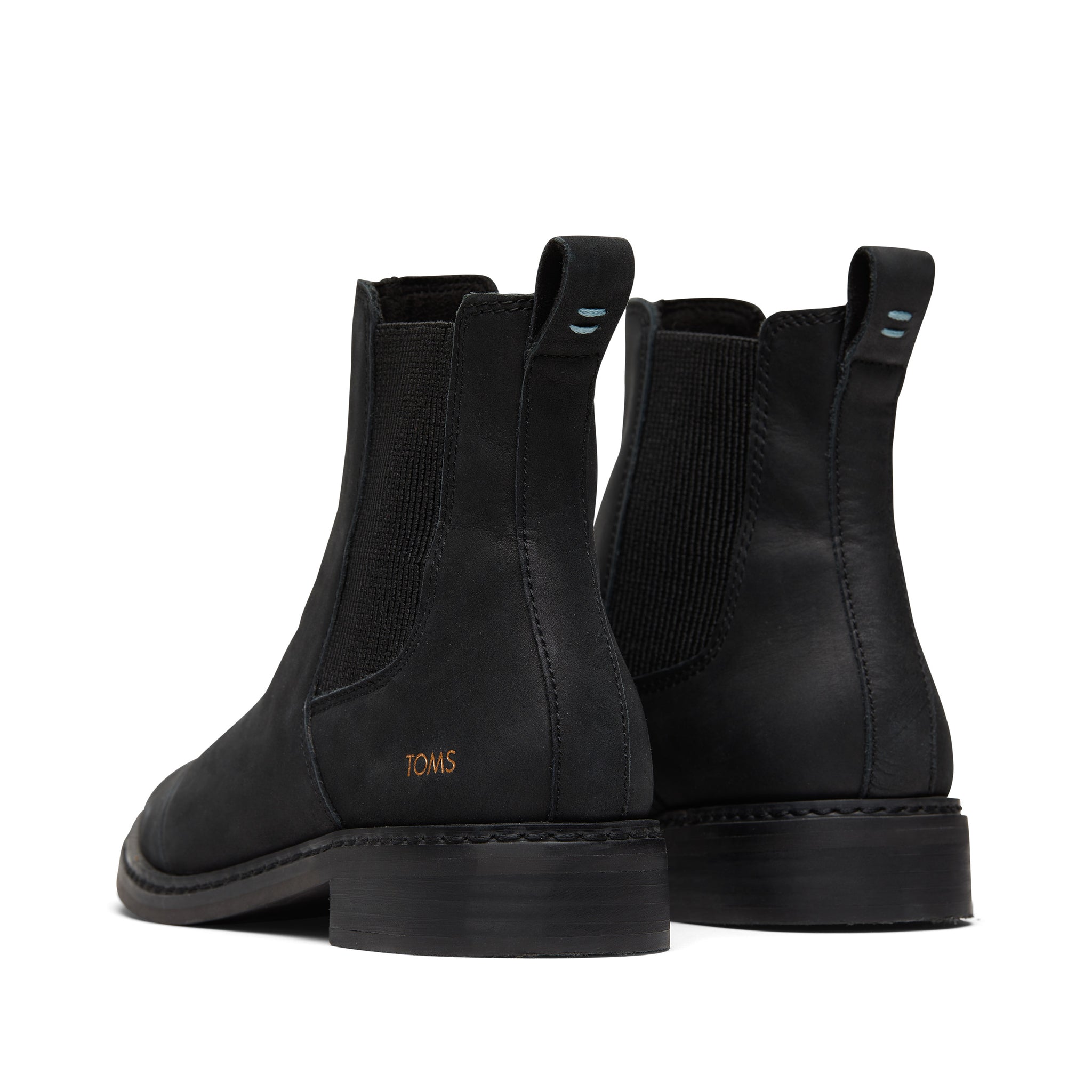 Charlie Black Leather Boot Back View