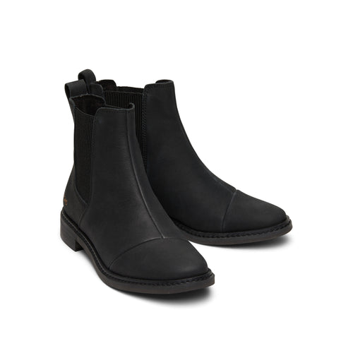 Charlie Black Leather Boot Front View