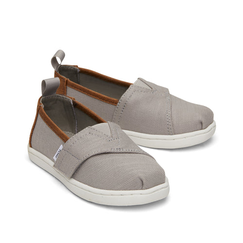Alpargata Grey Recycled Cotton Toddler Shoe Front View