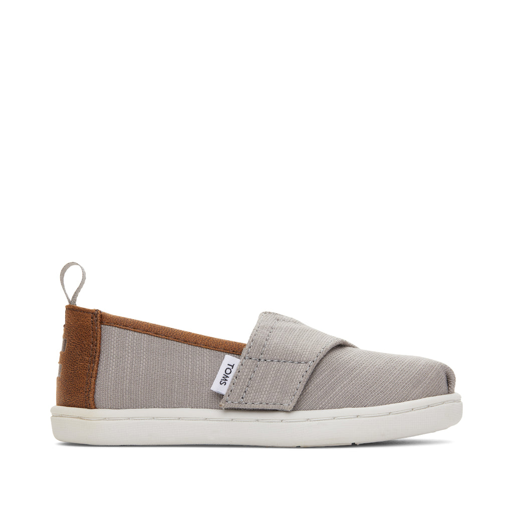 Alpargata Grey Recycled Cotton Toddler Shoe Side View