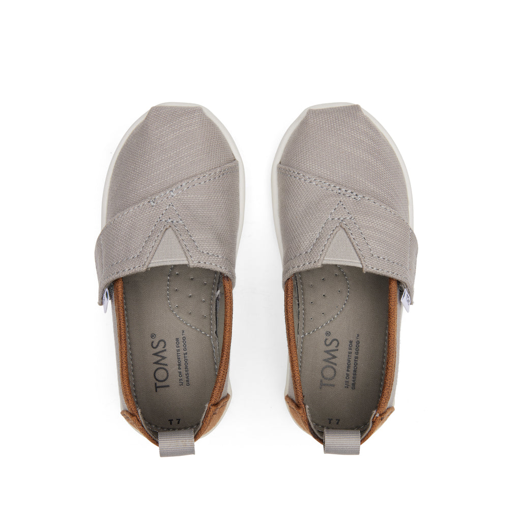 Alpargata Grey Recycled Cotton Toddler Shoe Top View