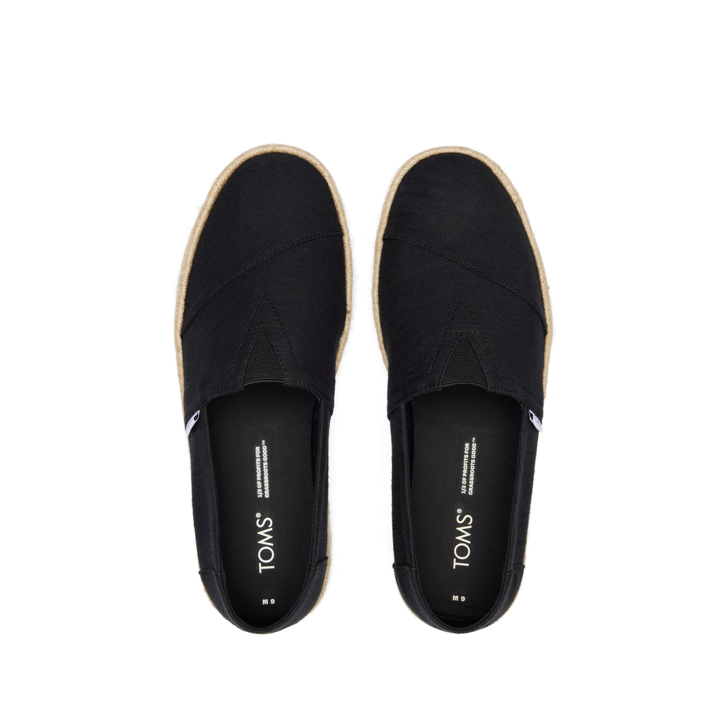 Alpargata Black Recycled Cotton Rope 2.0 Espadrille Top View