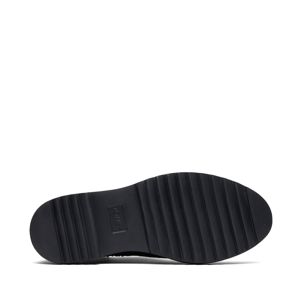 Maude Black Suede Wedge Boot Bottom Sole View
