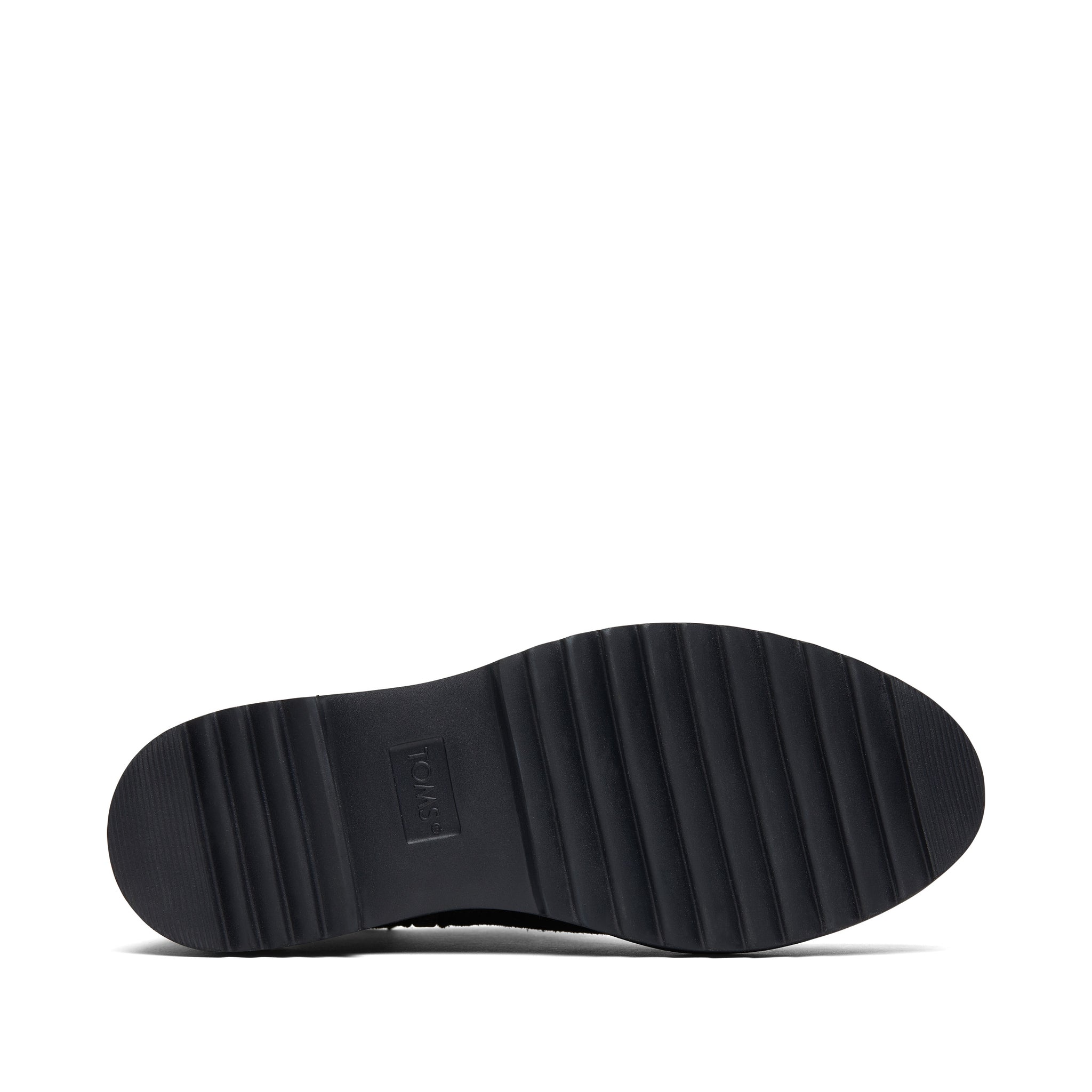 Maude Black Suede Wedge Boot Bottom Sole View