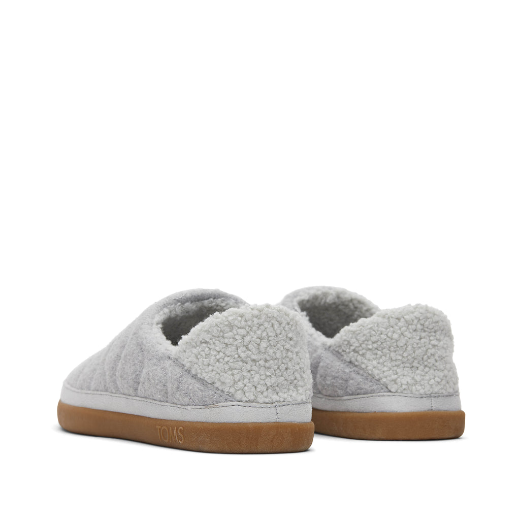 Ezra Grey Quilted Convertible Slipper Back View