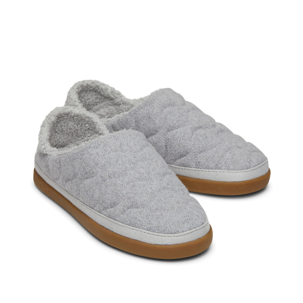 Ezra Grey Quilted Convertible Slipper Front View