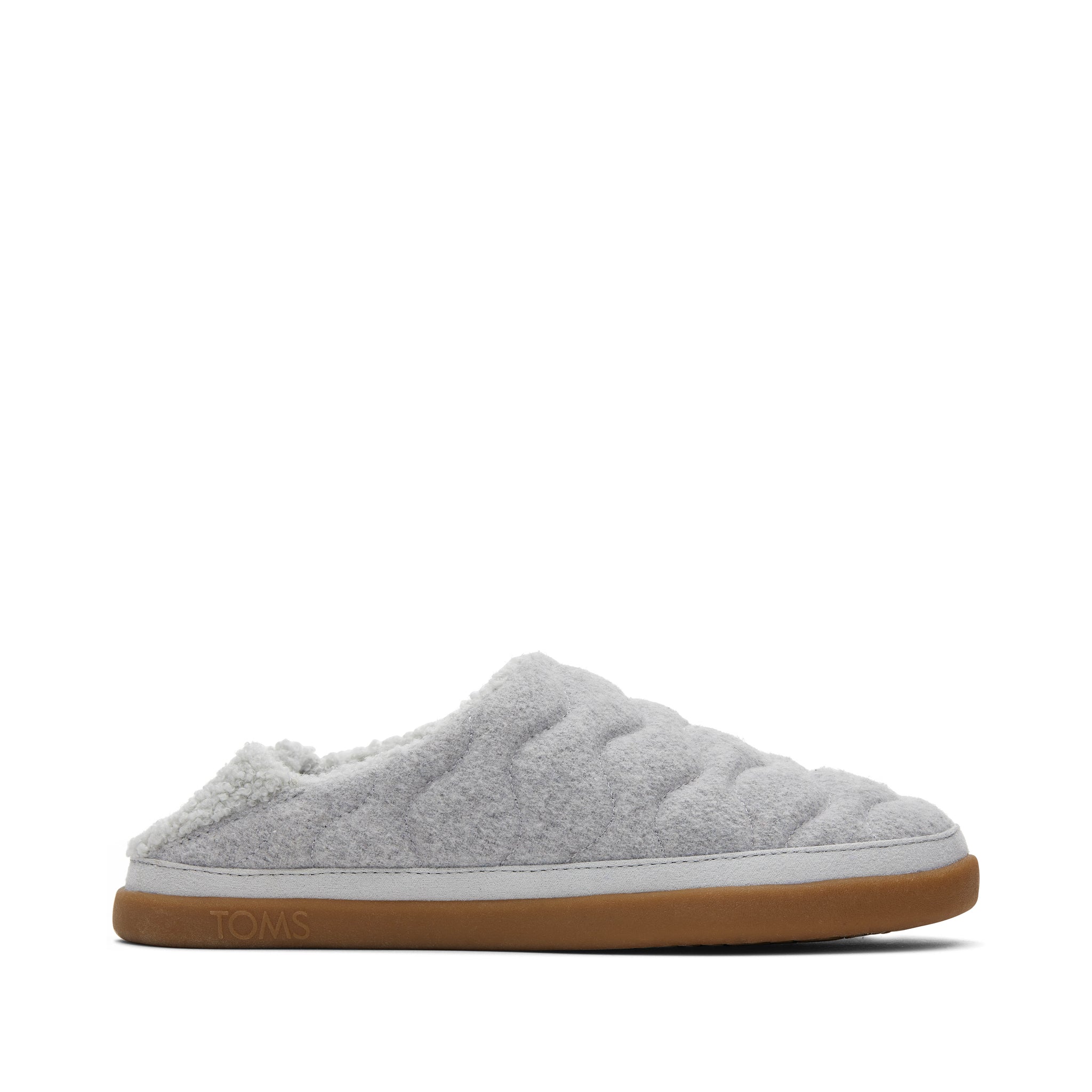 Ezra Grey Quilted Convertible Slipper Side View