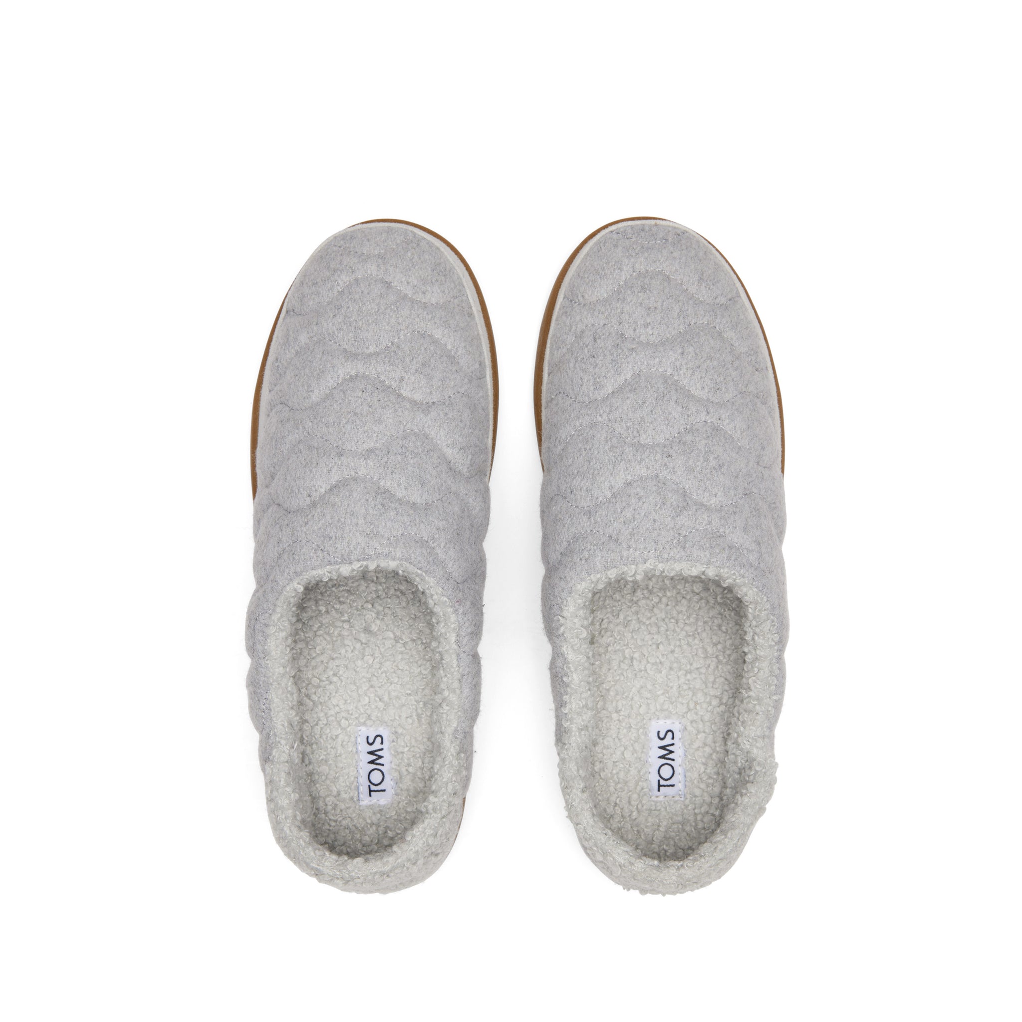 Ezra Grey Quilted Convertible Slipper Top View