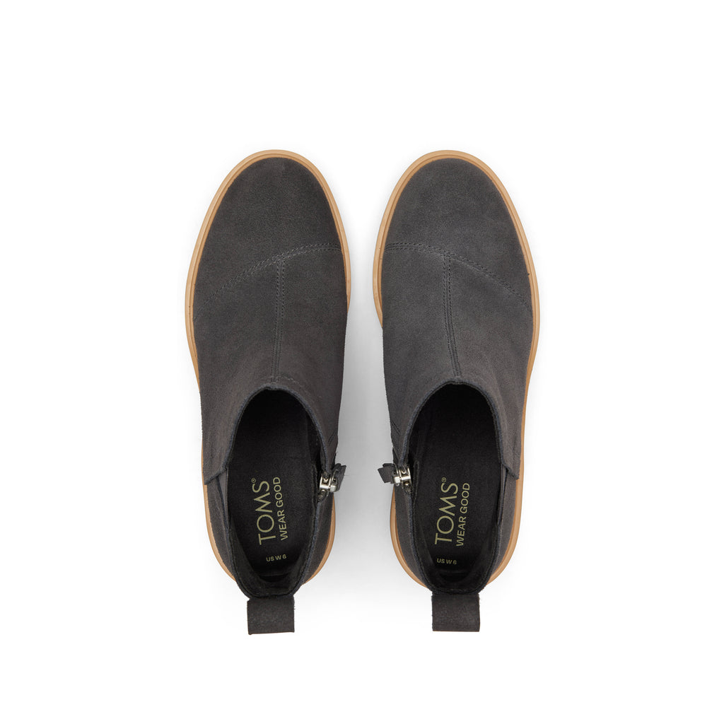 Maude Forged Iron Suede Wedge Boot Top View