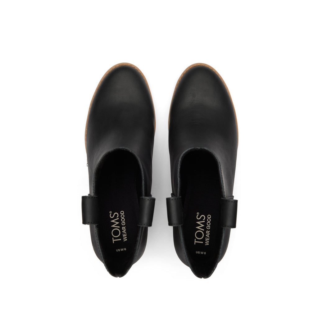 Constance Black Leather Heeled Boot Top View