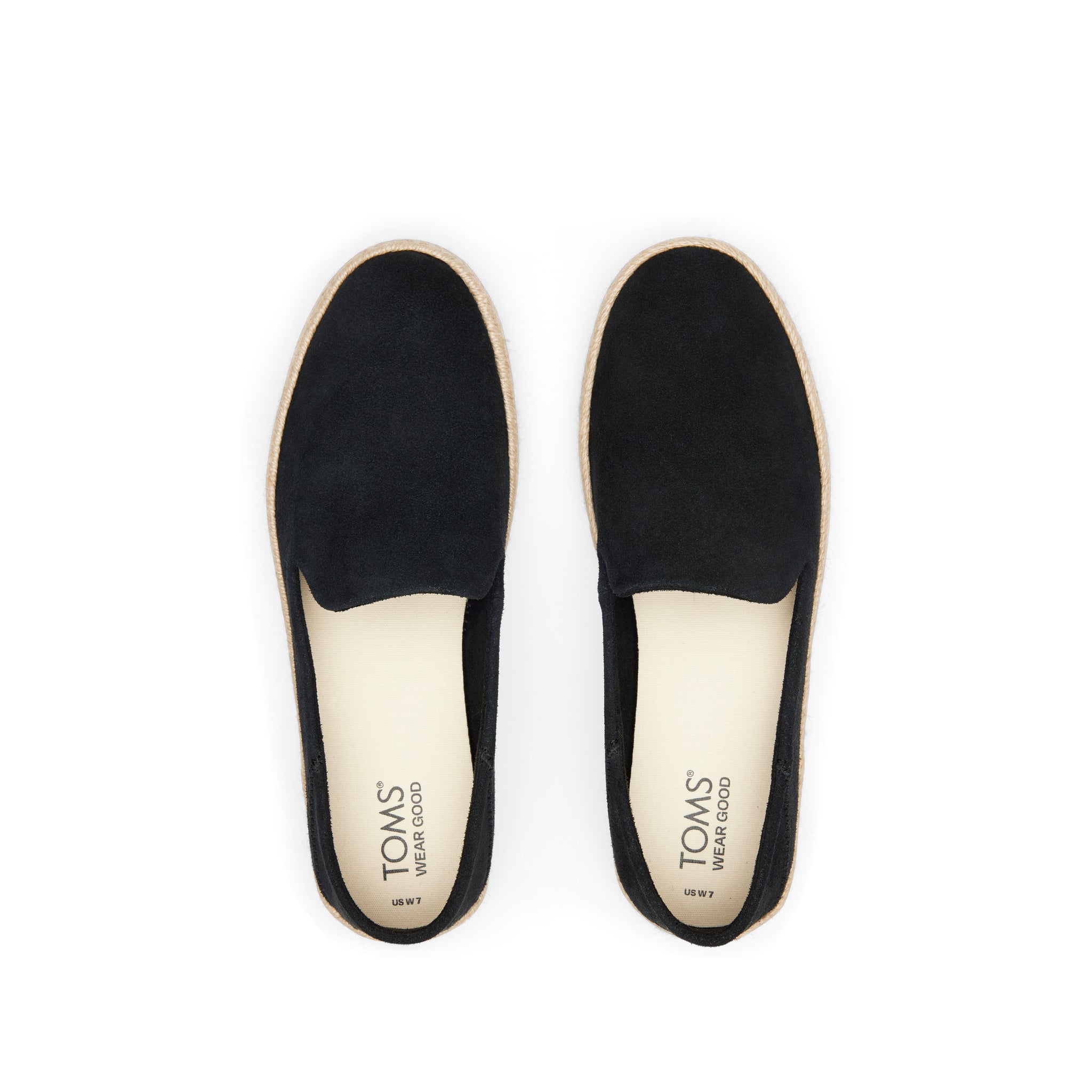Carolina Black Suede Espadrille Top View