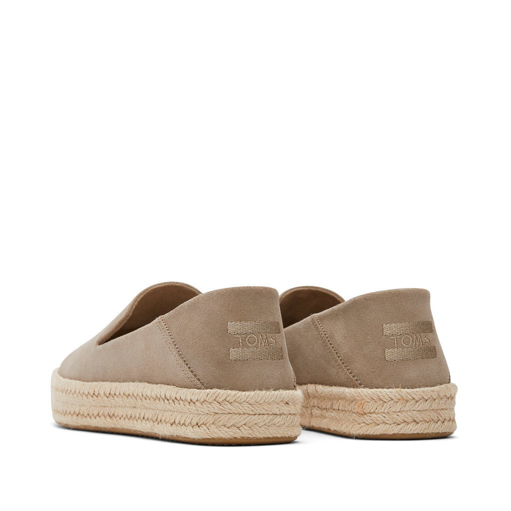 Carolina Taupe Suede Espadrille Back View