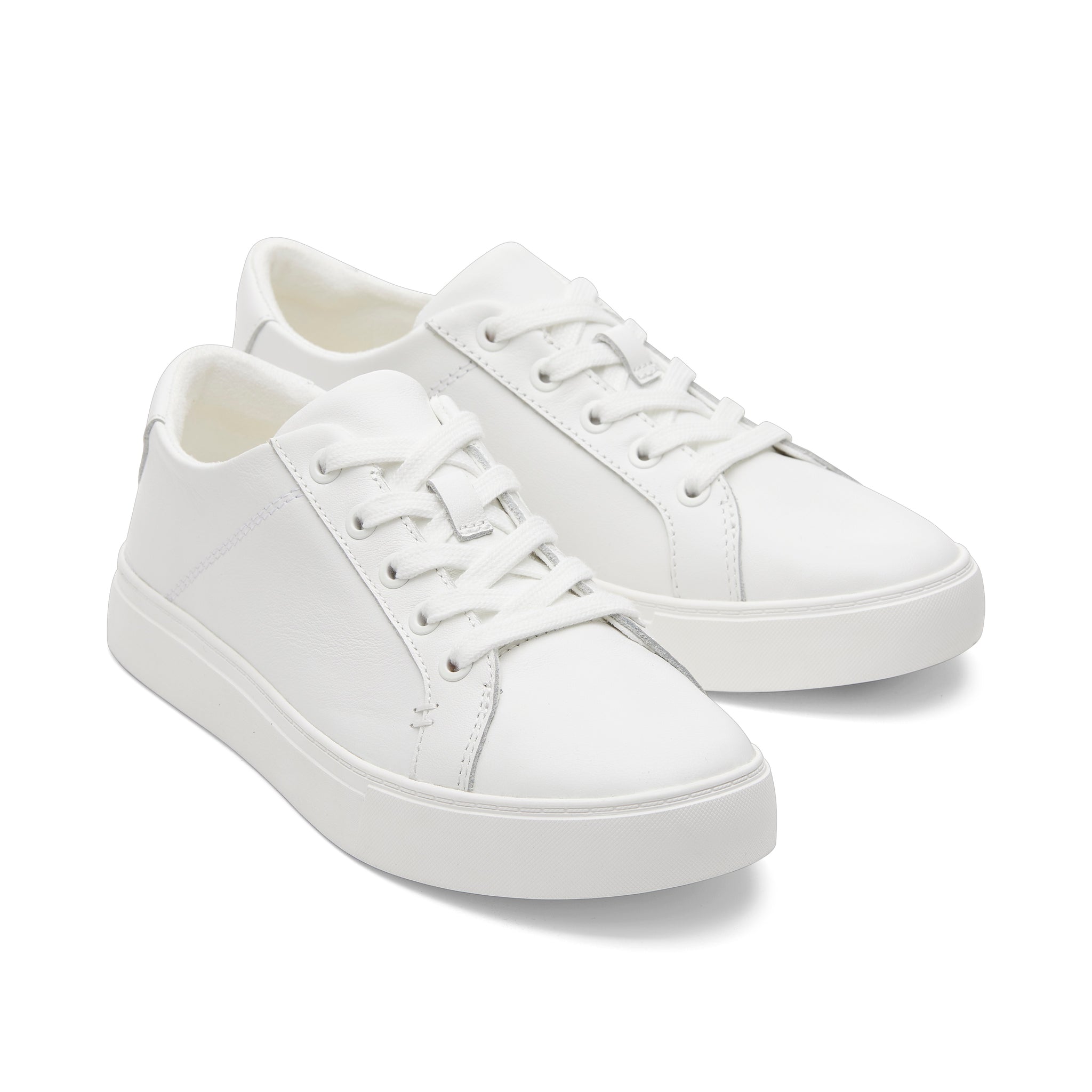 Kameron White Leather Sneaker Front View
