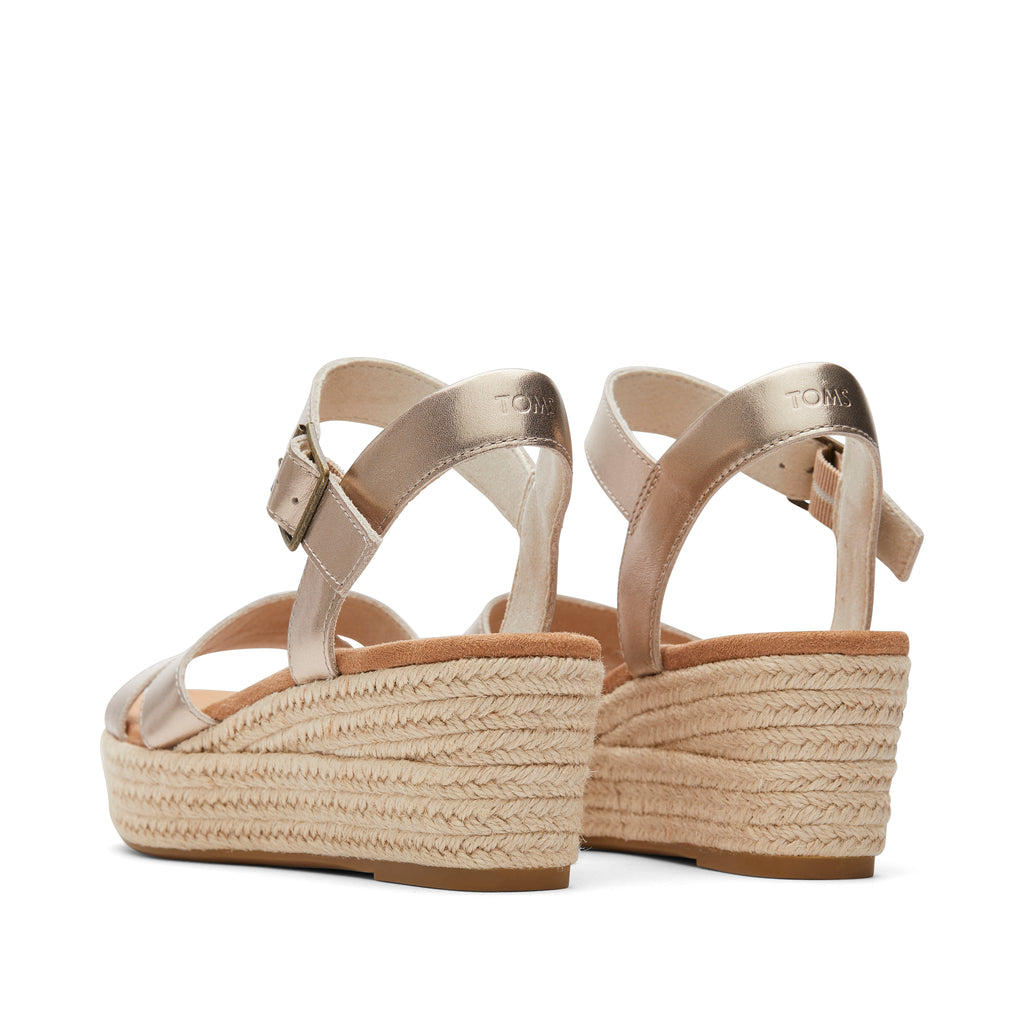 Audrey Gold Metallic Wedge Sandal Back View