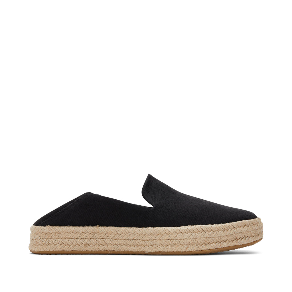 Carolina Black Twill Espadrille Side View