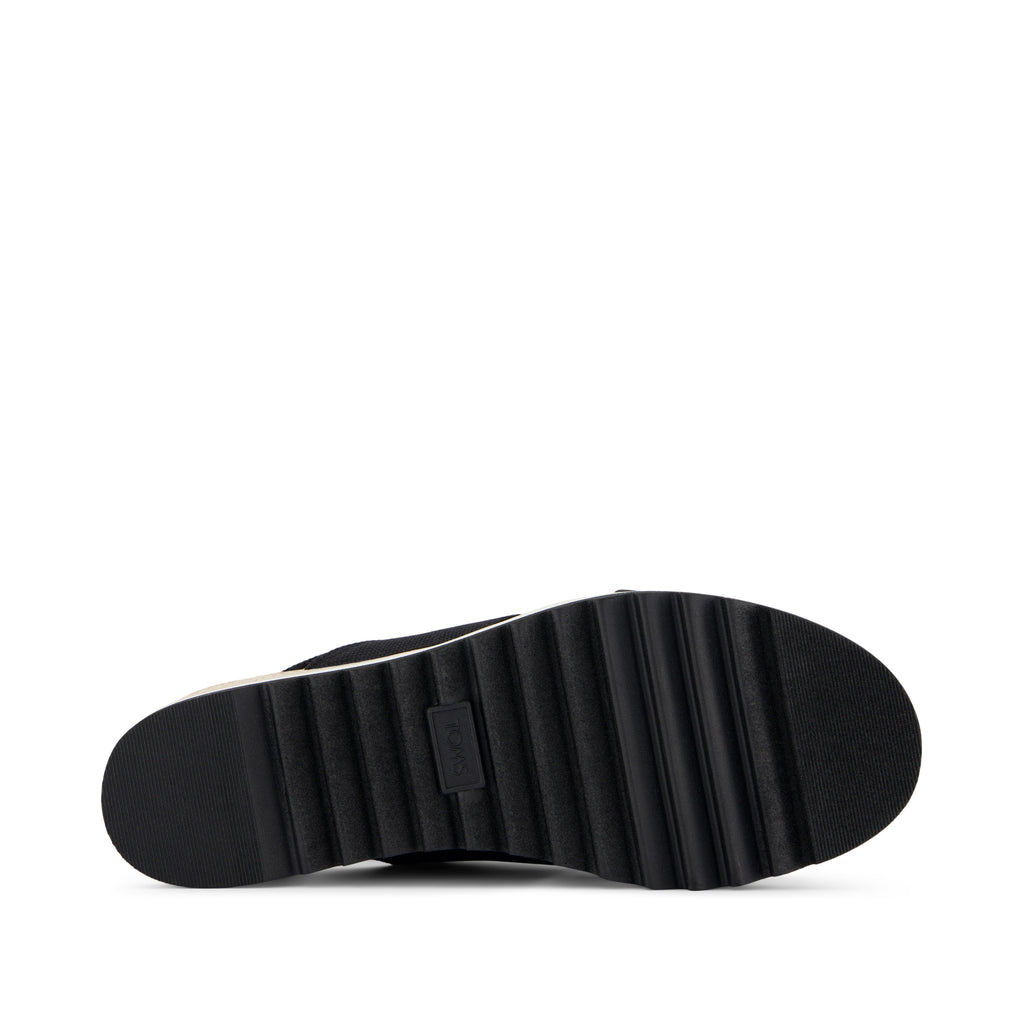 Diana Crossover Black Wedge Sandal Bottom Sole View