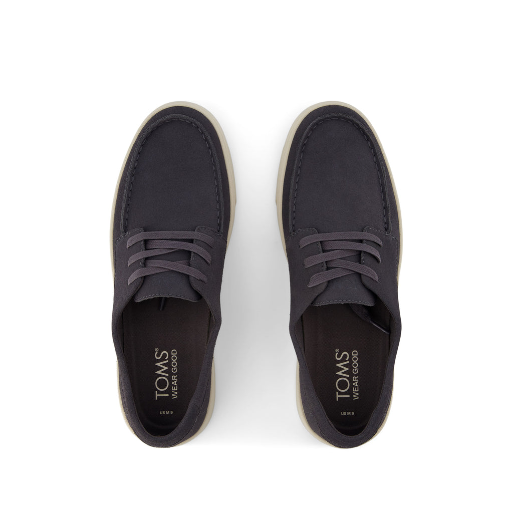 TRVL LITE London Dark Grey Suede Loafer Top View