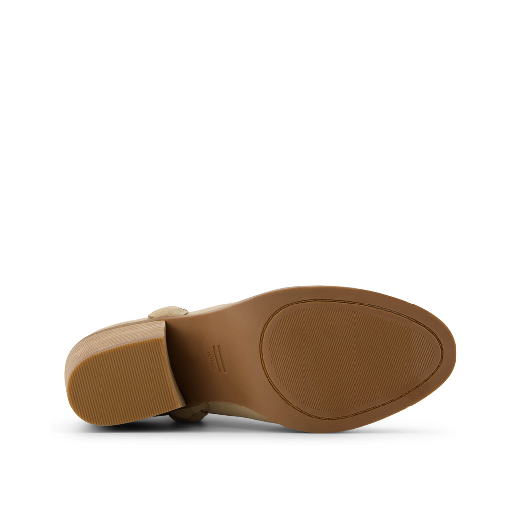 Constance Oatmeal Suede/Braid Boot Bottom Sole View
