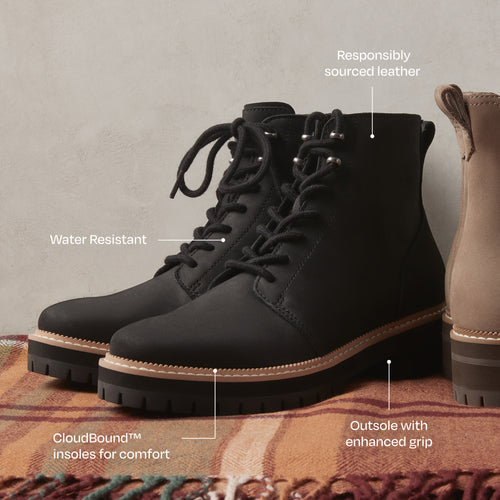 Bottes Wylder - Cuir Nubuck Noir résistant à l'eau