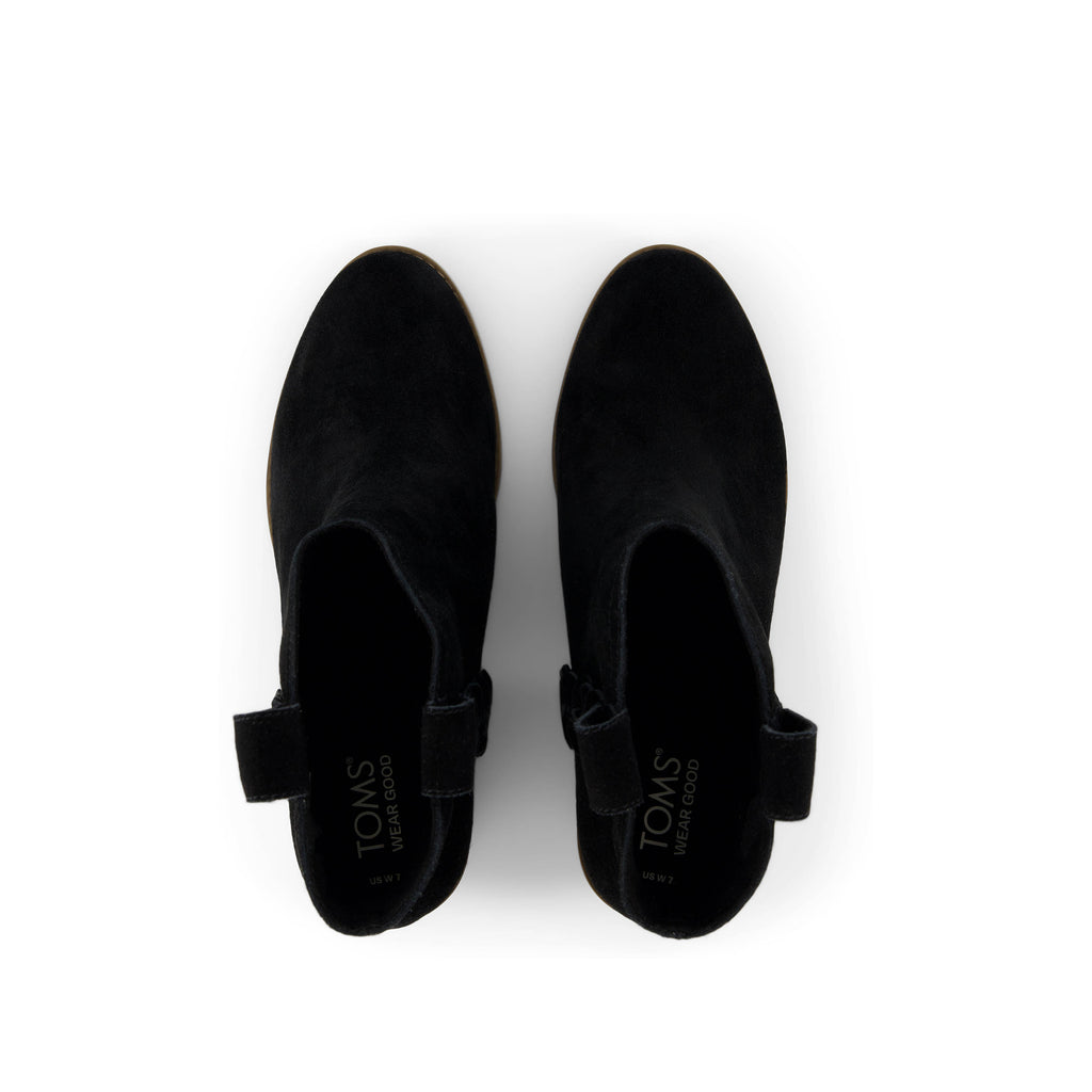 Constance Black Suede/Braid Boot Top View