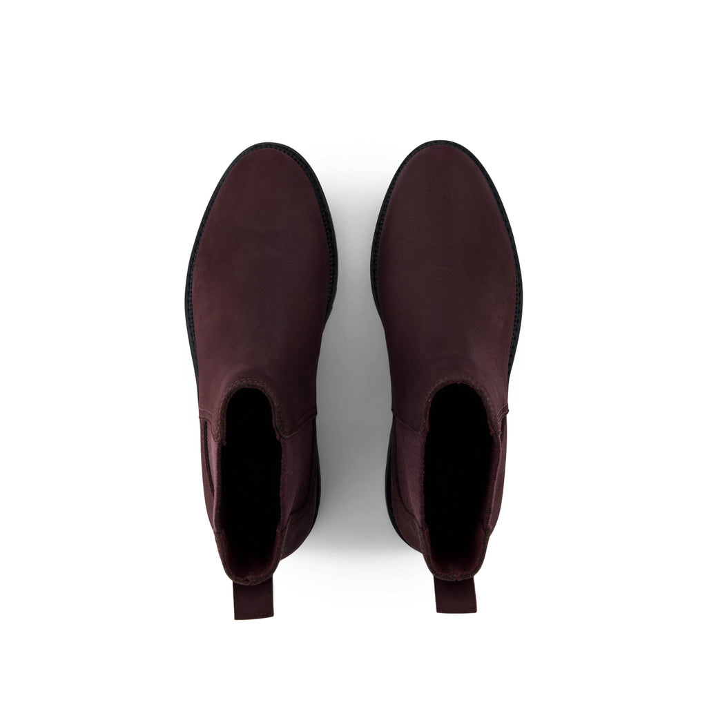 Bennet Boot - Water Resistant Blackberry Nubuck Leather Top View