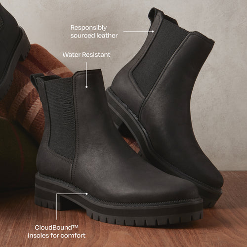 Botte Bennet - Cuir nubuck entièrement noir résistant à l'eau