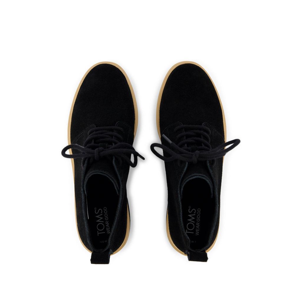 Maude Lace Up Black Suede Wedge Boot Top View