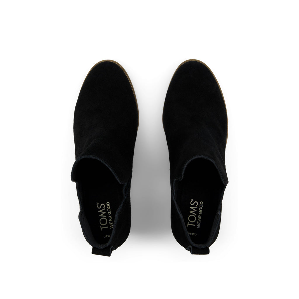 Gwen Black Suede Wedge Boot Top View