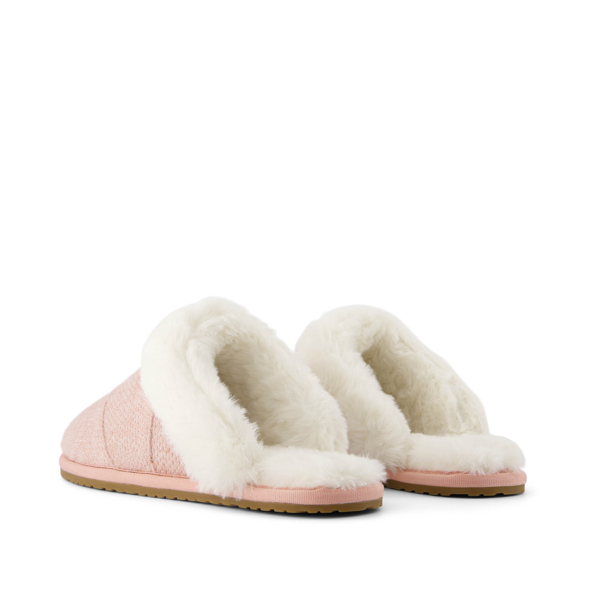 Valerie Slipper - Vintage Pink Sparkle Knit Back View