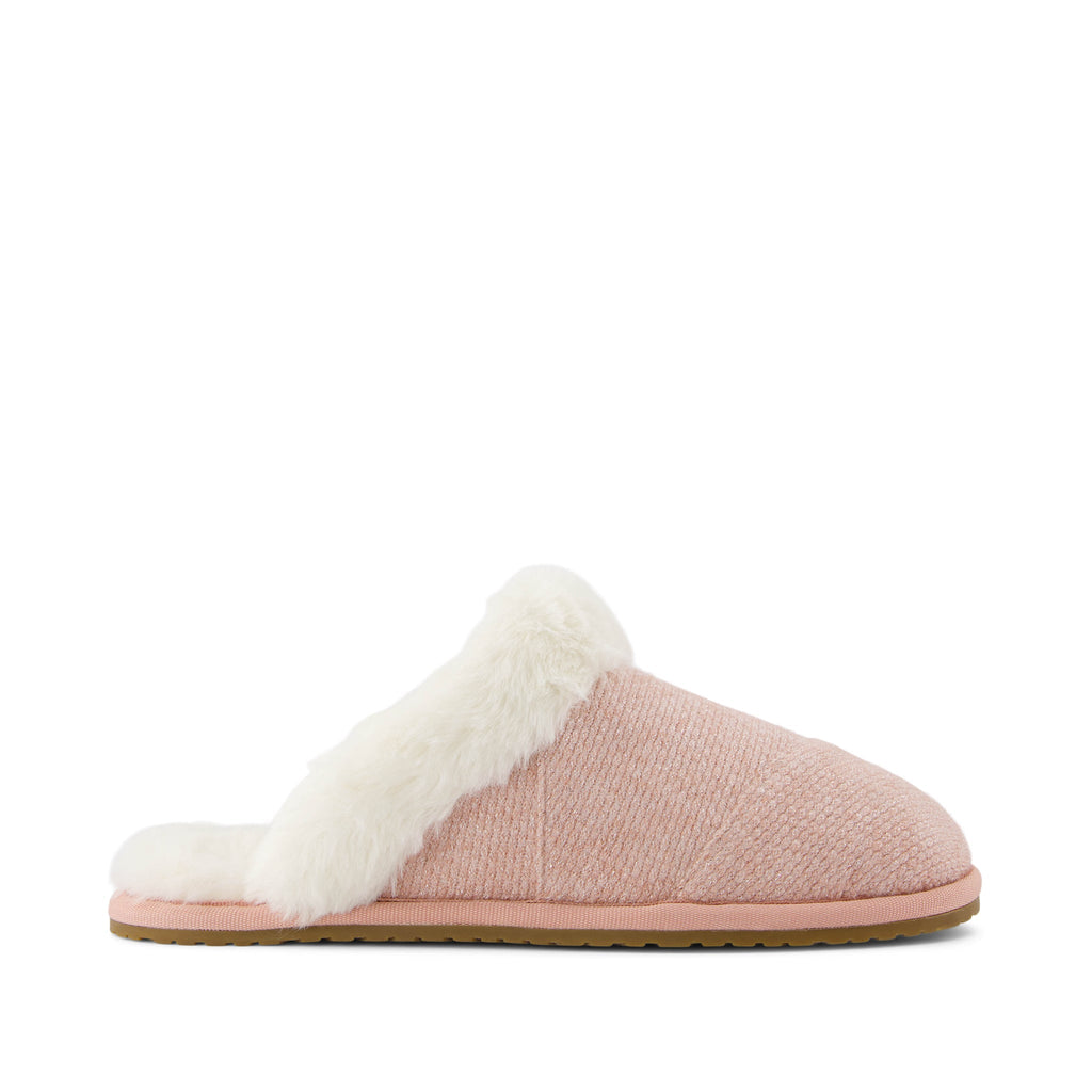 Valerie Slipper - Vintage Pink Sparkle Knit Side View