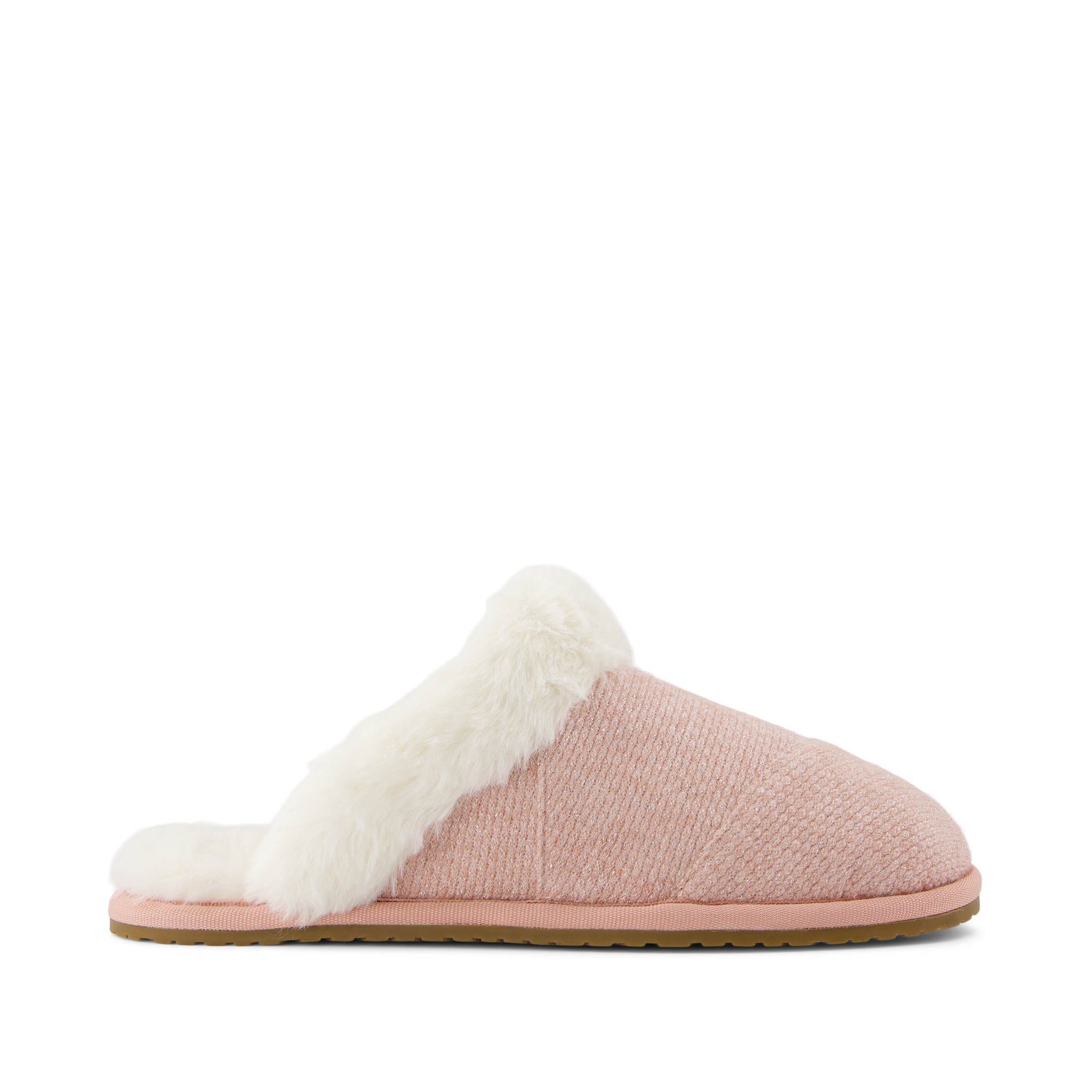 Valerie Slipper - Vintage Pink Sparkle Knit Side View
