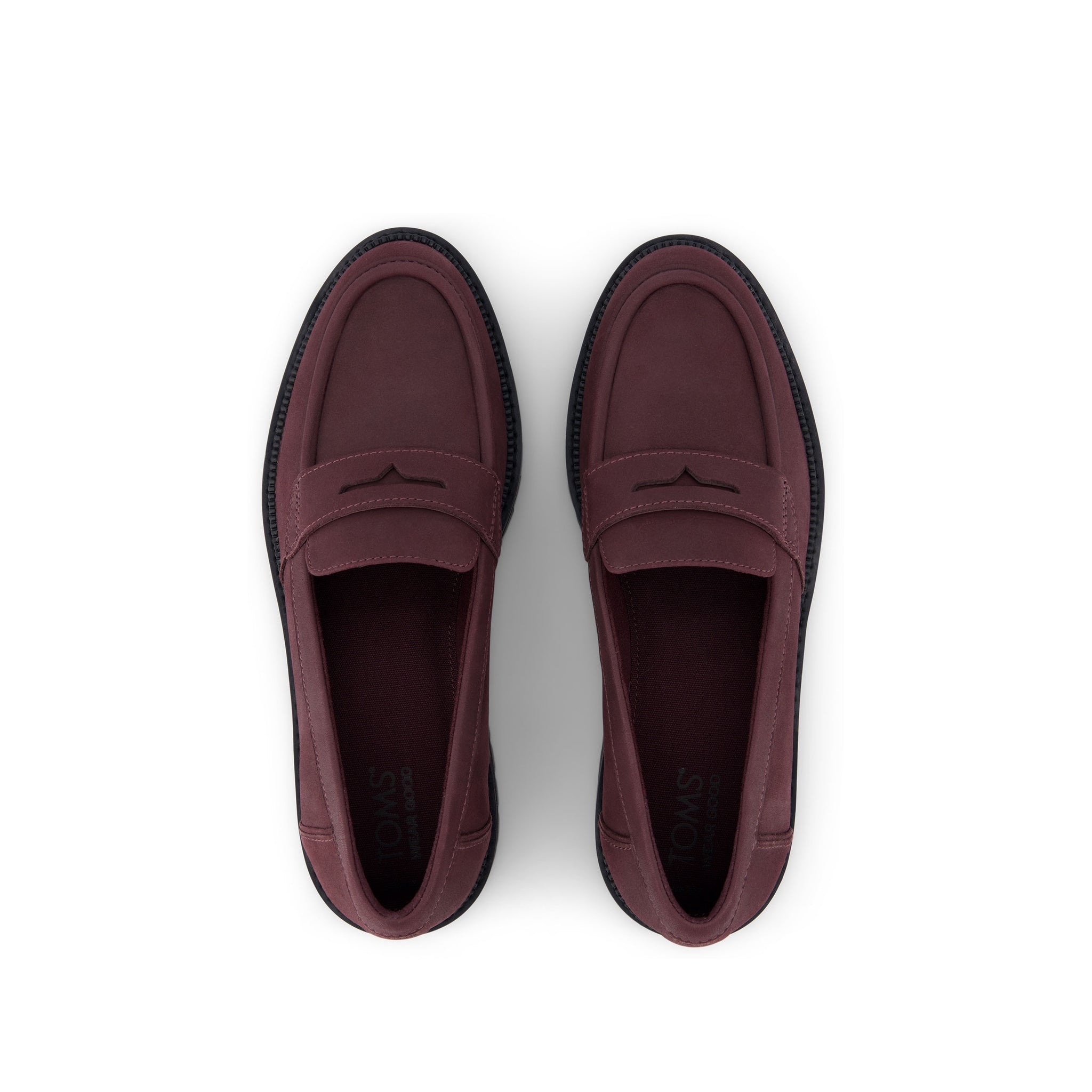 Cara Blackberry Leather Loafer Top View