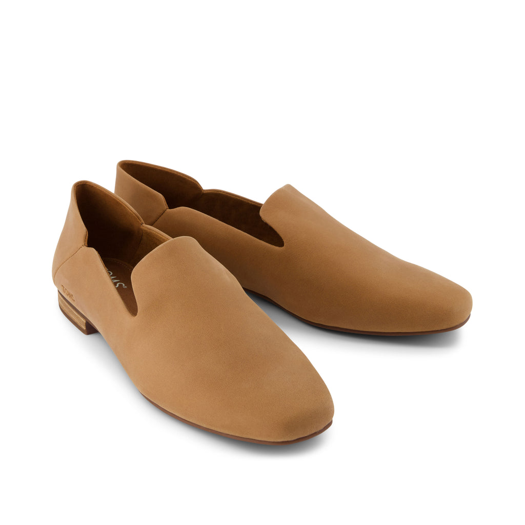 Lara Brown Leather Flat Front View