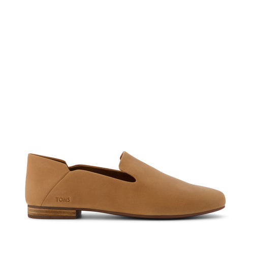 Lara Brown Leather Flat Side View