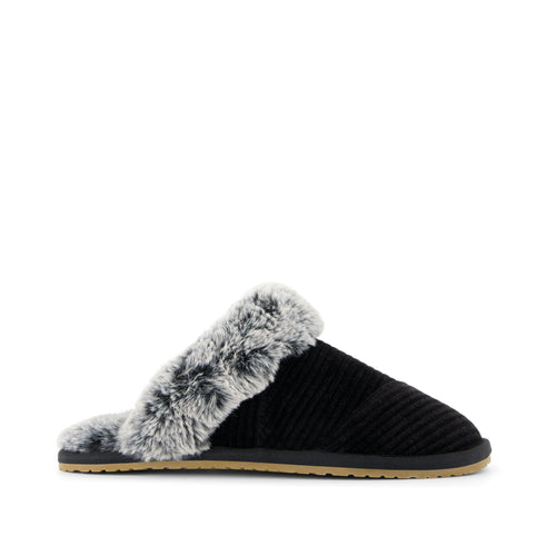 Valerie Slipper - Black Rib Knit Side View