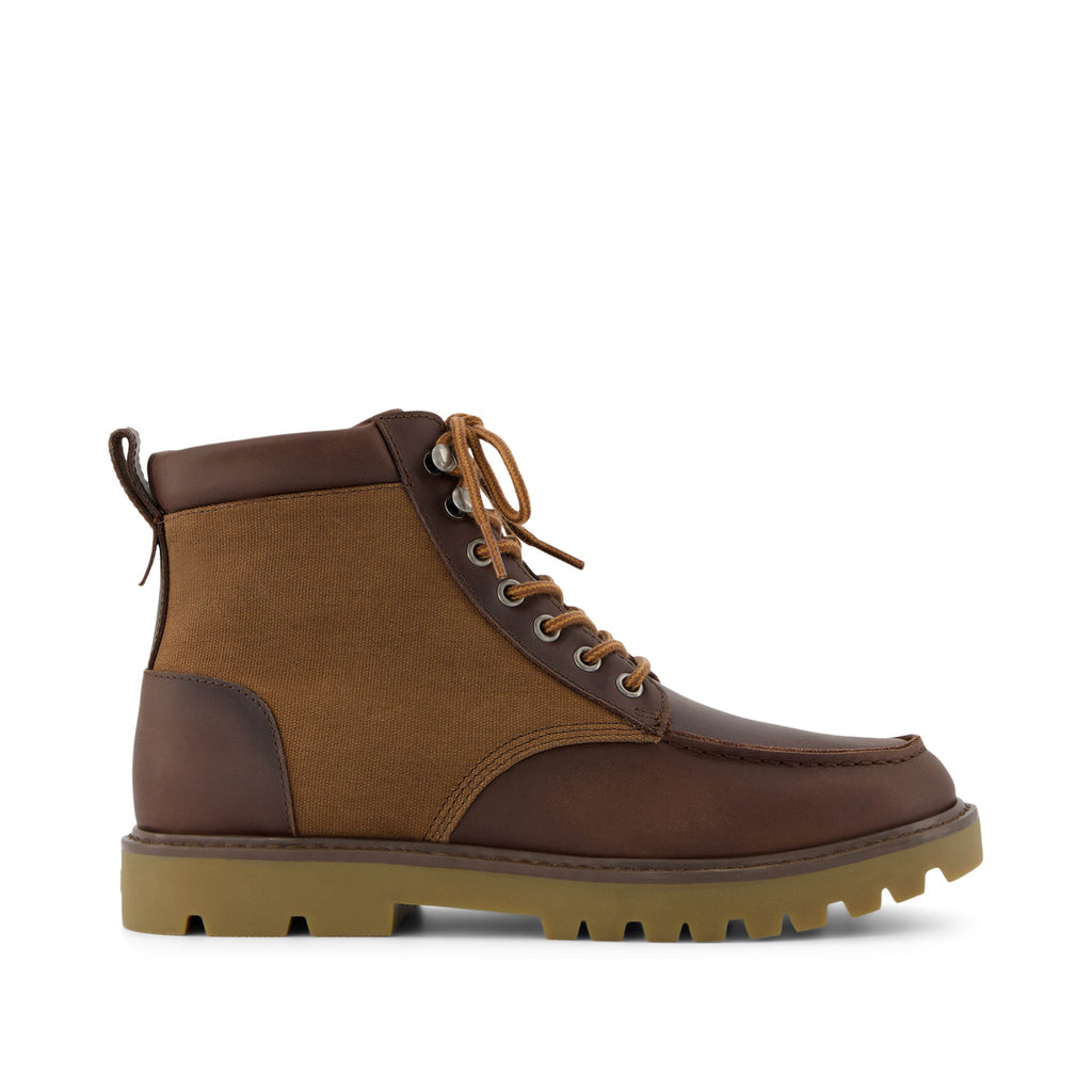 Palomar Boot - Oak Brown Waxed Canvas and Leather Side View