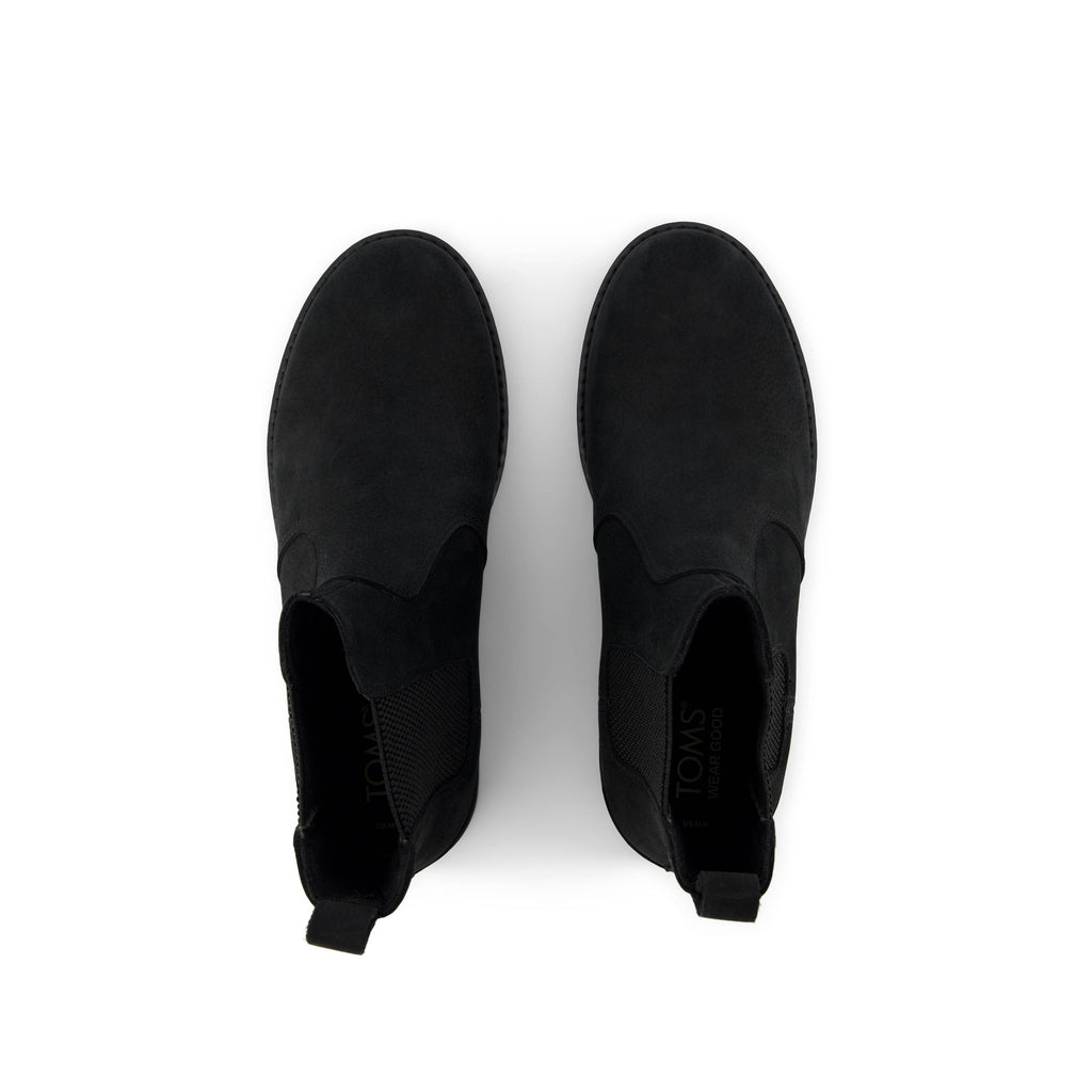 Griffin Black Water Resistant Leather Boot Top View