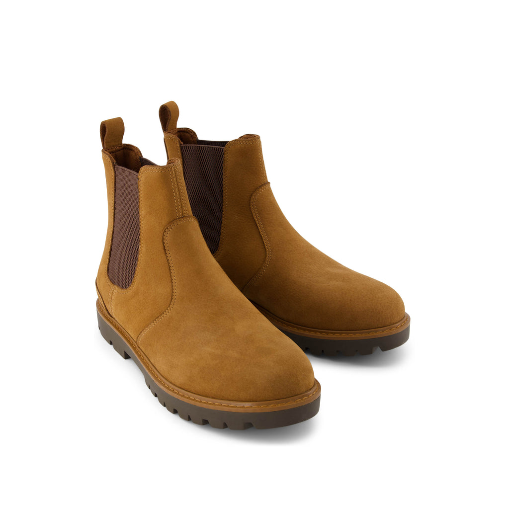 Griffin Brown Water Resistant Leather Boot Front View