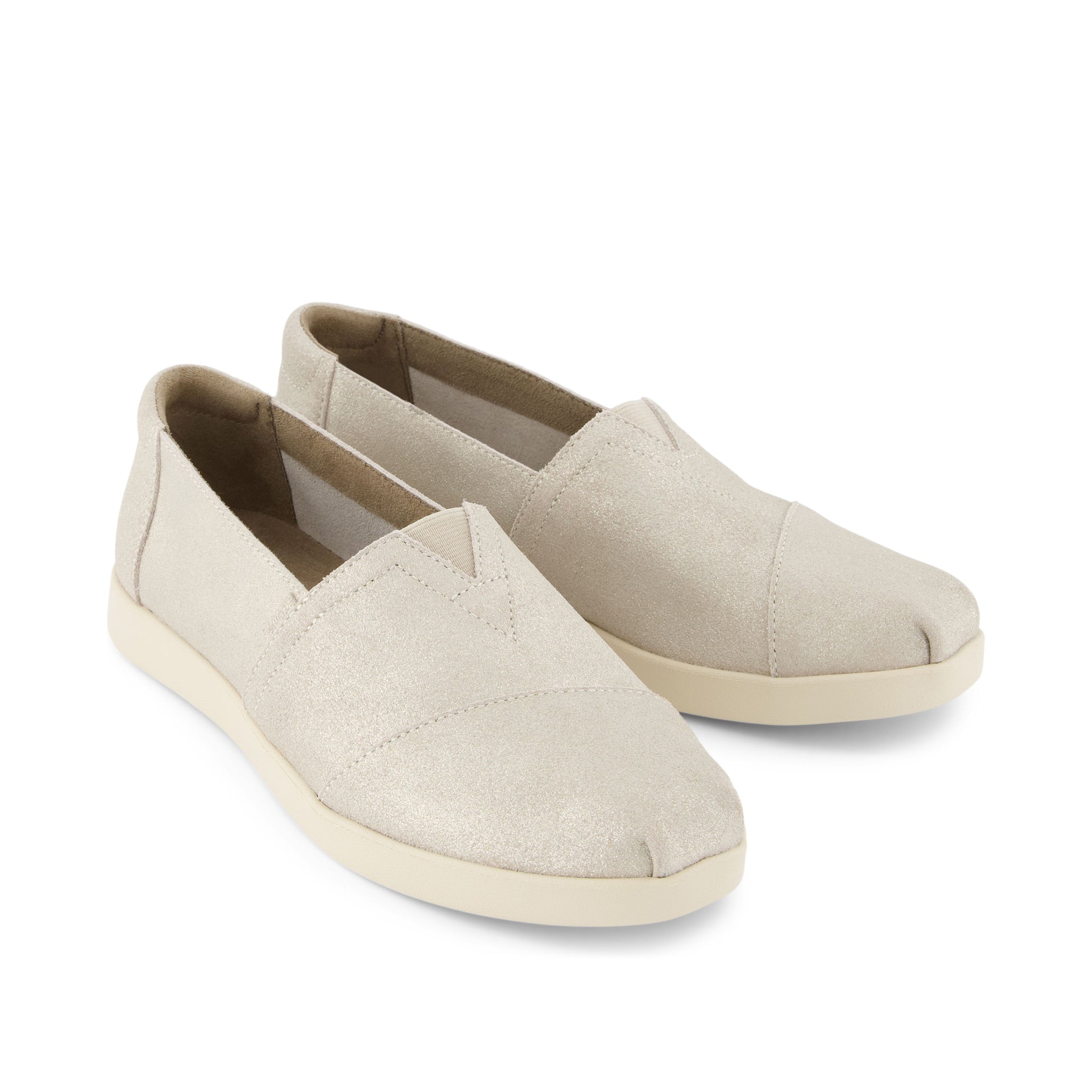 Alpargata Plus Champagne Metallic Suede Front View