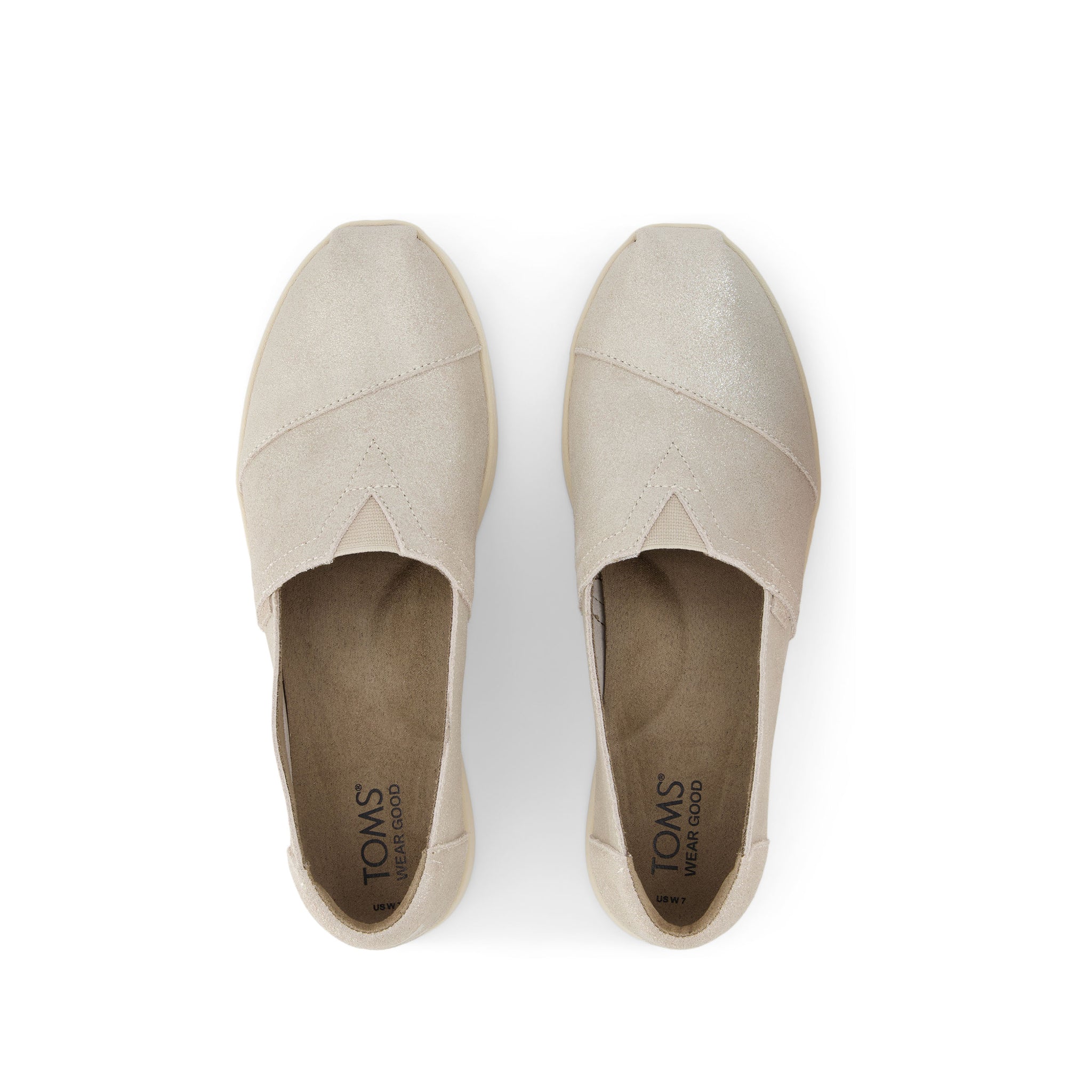 Alpargata Plus Champagne Metallic Suede Top View