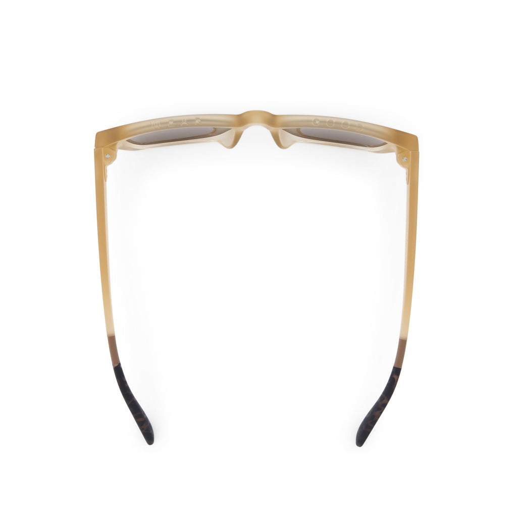 Devon Traveler Sunglasses - Oatmilk Fade with Brown Lenses Top View