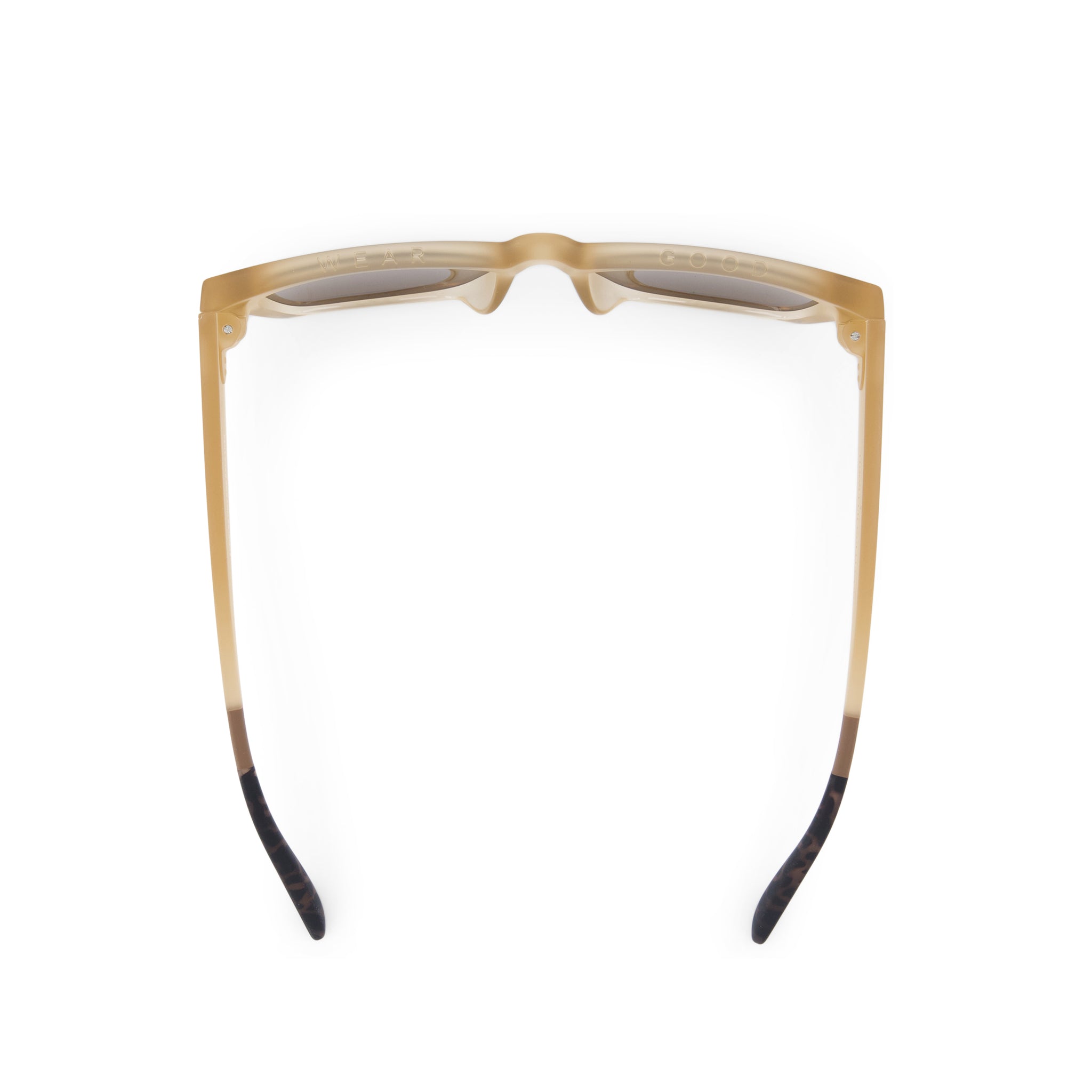 Devon Traveler Sunglasses - Oatmilk Fade with Brown Lenses Top View